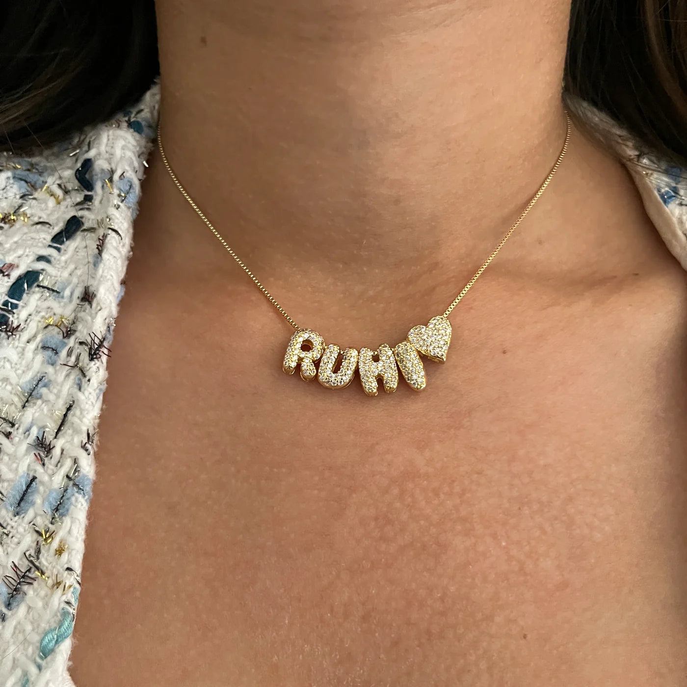 Mini bubble initial name chain