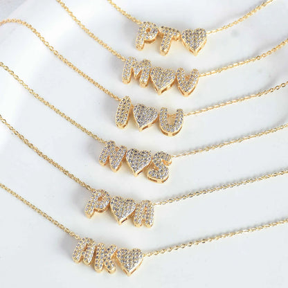 Mini bubble initial love & personalised chain♥️