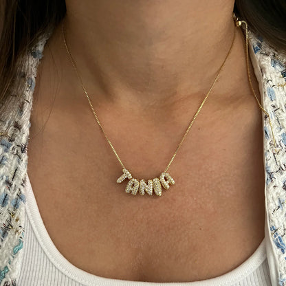 Mini bubble initial name chain