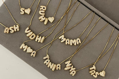 Mini bubble initial name chain
