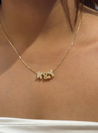 Mini bubble initial name chain