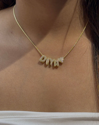 Mini bubble initial name chain