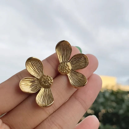 Half flower earrings