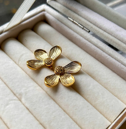 Half flower earrings