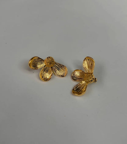 Half flower earrings